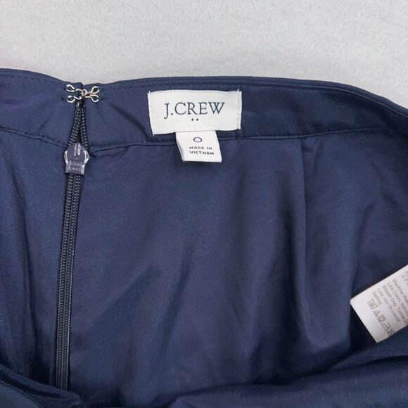 J Crew Skirt Womens 0 Navy Blue Kelly Green Pleated Flowy Classic Coastal Preppy - Picture 11 of 14